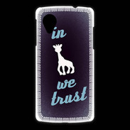 Coque LG Nexus 5 In Girafe We trust Bleu ZG