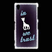 Coque Sony Xpéria Z1 In Girafe We trust Bleu ZG