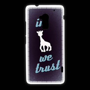 Coque HTC One Max In Girafe We trust Bleu ZG