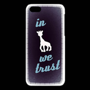 Coque iPhone 5C In Girafe We trust Bleu ZG
