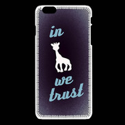 Coque iPhone 6Plus / 6Splus In Girafe We trust Bleu ZG