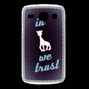 Coque Samsung Galaxy Core In Girafe We trust Bleu ZG