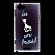 Coque Sony Xperia L In Girafe We trust Bleu ZG