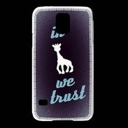 Coque Samsung Galaxy S5 In Girafe We trust Bleu ZG