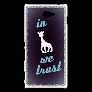 Coque Sony Xperia M2 In Girafe We trust Bleu ZG