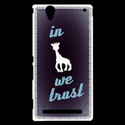 Coque Sony Xperia T2 Ultra In Girafe We trust Bleu ZG