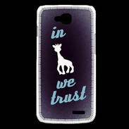 Coque LG L90 In Girafe We trust Bleu ZG