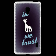 Coque LG F6 In Girafe We trust Bleu ZG