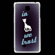 Coque LG F5 In Girafe We trust Bleu ZG