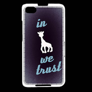 Coque Blackberry Z30 In Girafe We trust Bleu ZG