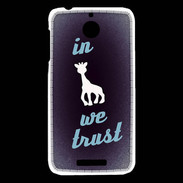 Coque HTC Desire 510 In Girafe We trust Bleu ZG