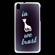 Coque HTC Desire 816 In Girafe We trust Bleu ZG