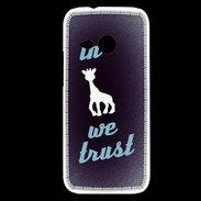 Coque HTC One Mini 2 In Girafe We trust Bleu ZG