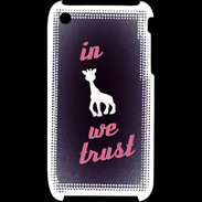 Coque iPhone 3G / 3GS In Girafe We trust Rouge ZG