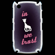 Coque Blackberry 8520 In Girafe We trust Rouge ZG