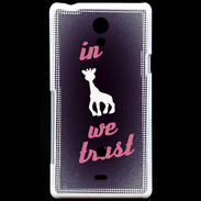 Coque Sony Xperia T In Girafe We trust Rouge ZG