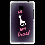 Coque LG Optimus L3 II In Girafe We trust Rouge ZG