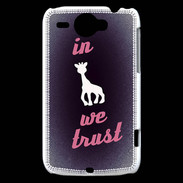 Coque HTC Wildfire G8 In Girafe We trust Rouge ZG