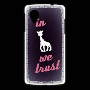 Coque LG Nexus 5 In Girafe We trust Rouge ZG