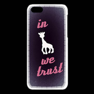Coque iPhone 5C In Girafe We trust Rouge ZG