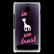 Coque Sony Xperia E1 In Girafe We trust Rouge ZG