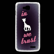Coque LG L90 In Girafe We trust Rouge ZG