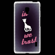 Coque LG F6 In Girafe We trust Rouge ZG