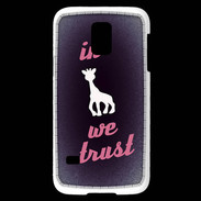 Coque Samsung Galaxy S5 Mini In Girafe We trust Rouge ZG