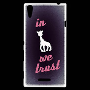 Coque Sony Xperia T3 In Girafe We trust Rouge ZG