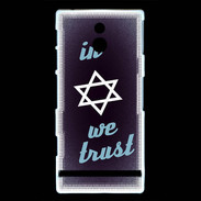 Coque Sony Xperia P In Judaïsme We trust Bleu ZG 
