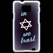 Coque Samsung Galaxy S2 In Judaïsme We trust Bleu ZG 