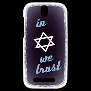 Coque HTC One SV In Judaïsme We trust Bleu ZG 