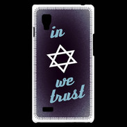 Coque LG Optimus L9 In Judaïsme We trust Bleu ZG 