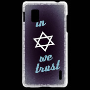 Coque LG Optimus G In Judaïsme We trust Bleu ZG 