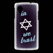 Coque LG Nexus 5 In Judaïsme We trust Bleu ZG 