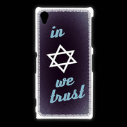 Coque Sony Xpéria Z1 In Judaïsme We trust Bleu ZG 