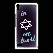 Coque Huawei Ascend P6 In Judaïsme We trust Bleu ZG 