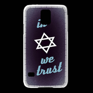 Coque Samsung Galaxy S5 In Judaïsme We trust Bleu ZG 