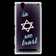 Coque Sony Xperia T2 Ultra In Judaïsme We trust Bleu ZG 
