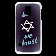 Coque Samsung Galaxy S5 Mini In Judaïsme We trust Bleu ZG 