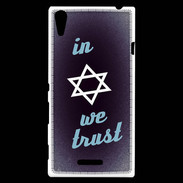 Coque Sony Xperia T3 In Judaïsme We trust Bleu ZG 