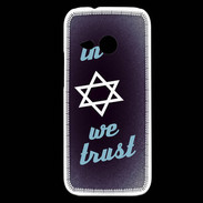 Coque HTC One Mini 2 In Judaïsme We trust Bleu ZG 