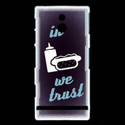 Coque Sony Xperia P In Junk We trust Bleu ZG
