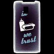 Coque LG P990 In Junk We trust Bleu ZG