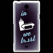 Coque Sony Xperia T In Junk We trust Bleu ZG