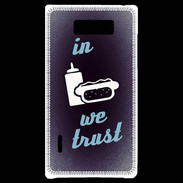 Coque LG Optimus L7 In Junk We trust Bleu ZG