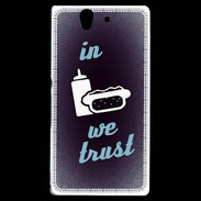 Coque Sony Xperia Z In Junk We trust Bleu ZG