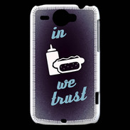 Coque HTC Wildfire G8 In Junk We trust Bleu ZG