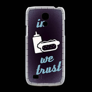 Coque Samsung Galaxy S4mini In Junk We trust Bleu ZG