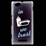 Coque Sony Xperia M In Junk We trust Bleu ZG